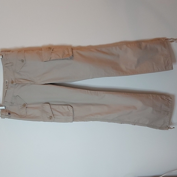 Vintage Polo Jeans Company Cargo Pants with Draw String Leg Beige Size 8 - Picture 2 of 10